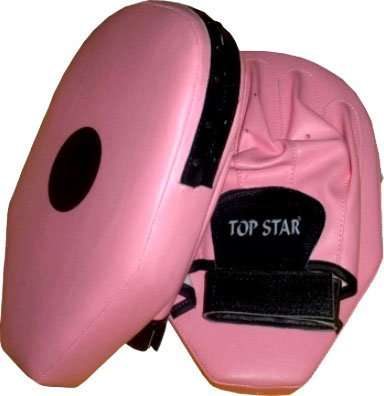 BAY Handpratzen Pinkstar Linear TOP Star, Schlagpolster mit Klettverschluss für Kampfsport, Schwarz/Pink, 2 Stück