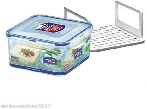 3 x Lock & Lock 1.2 Litre Storage Box Made of Plastic With Airtight Square HPL822D