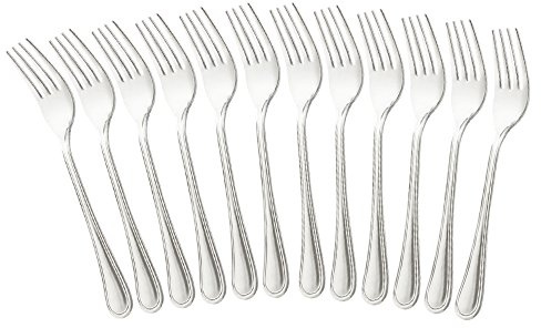 COM-FOUR® 12x Forchette per dolci in acciaio inossidabile - posate eleganti in un design semplice - forchette da dessert piccole - 14,5 cm (14,5 cm - 12 pezzi)