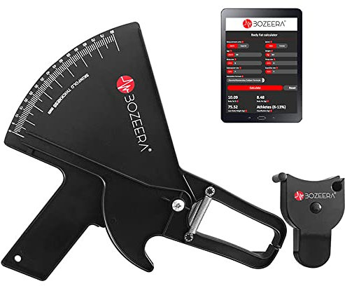 [BODY FAT CALIPER PRO AND BODY MEASURING TAPE] / Skinfold Caliper PRO and Body Tape Measure - Calipers - Inclusive FREE Software, Video Interpretation and English Manual - BOZEERA©. Premium-version