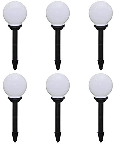 vidaXL 6x Wegeleuchte LED Kugel Solarkugel Gartenlampe Kugelleuchte Außenlampe Solarlampe Solarleuchte Außenleuchte Gartenleuchte 20cm mit Erdspieß
