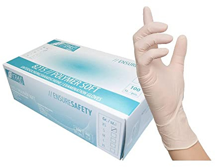 Nitras Latex-Einweghandschuhe 100 Stück je Packung (M)