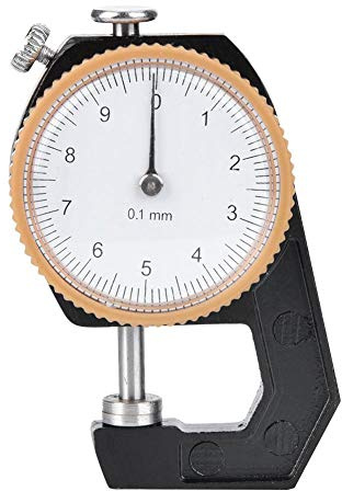 Misuratore di Spessore, 0~10mm Spessore di Cuoio in Acciaio Strumento Artigianale in Pelle Tester di Spessore a Testa Piatta Quadrante di misurazione per la misurazione di Gioielli
