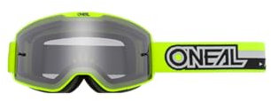 O'NEAL | Fahrrad- & Motocross-Brille | MX MTB DH FR Downhill Freeride | Verstellbares Band, optimaler Komfort, perfekte Belüftung | B-20 Goggle | Erwachsene | Neon-Gelb Schwarz Grau Clear | One Size