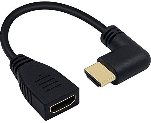 Maxhood 8K HDMI Extension Cable Short, 48Gbps 90 Degree Left Angle HDMI Male to Female Extender Cable Support 8K@60Hz 3D HDR for TV/Xbox /PS4 /PS5, 0.5feet (Left M/F)