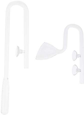 Tubayia 2 Stück Glas Lily Pipe Inflow Outflow Rohr für Aquarium Wasserpflanzen Tank