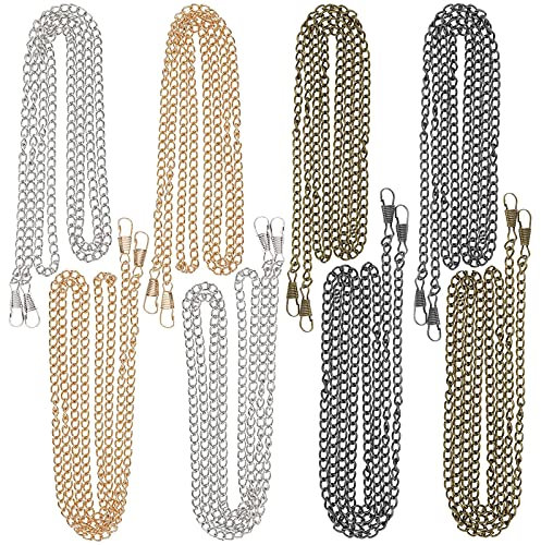 8 Stück Taschenkette Metall Taschenkette Handtaschenkette Lang für Damen Handtaschen Geldbeutel Umhängetasche Crossbody 4 Farben zur Auswahl (120 CM)