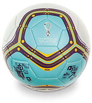 Mondo Toys - Pallone da Calcio Cucito FIFA WORLD CUP QATAR 2022 - AL BIDDA - Prodotto Ufficiale - misura 5-400 g - 2 colori assortiti - 13439