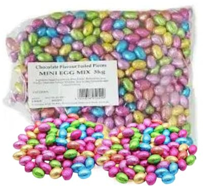 Foiled Milk Chocolate Eggs with thank you sticker - Bulk Buy 3kg - 600 Mini Eggs - Easter Egg Hunt for Kids Adults 2025- Easter Parties & Schools
