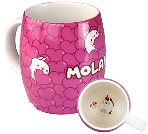 6vibes Molang - Taza grande (400 ml, porcelana, diseño de unicornio, taza de café y té), diseño de Piupiu