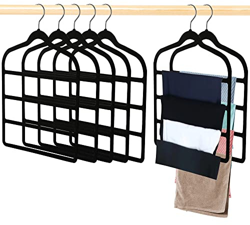 Hosenbügel,Kleiderbügel Hosen,Hosenbügel Platzsparend,Samt-Kleiderbügel,Schrank-Organizer,Rutschfest Hosenkleiderbügel für Jeans,Schals,Handtücher,Hosen(5 Stück)