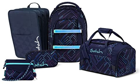 satch Pack Beauty & The School Edition Schulrucksack Set 5tlg. (Purple Laser), M