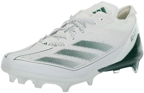 adidas Adizero Electric American fotboll sneakers för män, vit/mörkgrön/vit, 48 EU, Vit mörkgrön vit, 48 EU