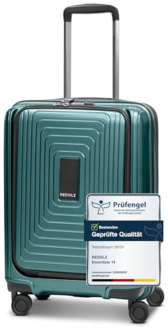 REDOLZ Bagaglio a mano con scomparto laptop | Valigia ultra leggera 40 x 23 x 55 cm con apertura frontale | espandibile da 45 a 55 litri | solo 3,2 kg (Essentials 14)