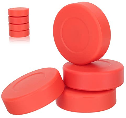 TOVINANNA Eishockey Puck Trainingspuck 4 Stück PVC Glatt Rot Hoher Dichte Geringes Gewicht Für Rollhockey Und Glatte Flächen