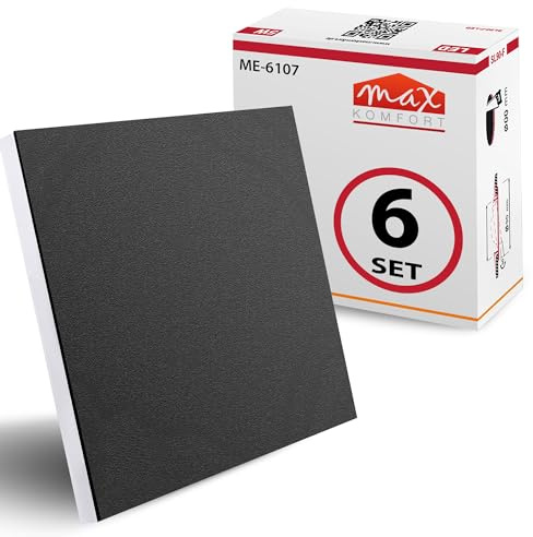 Maxkomfort 6er Treppenbeleuchtung LED schwarz 230V, Warmweiß 2,5W, Eckig, Einbau Wandstrahler, Flur Nachtlicht - 6107-BK