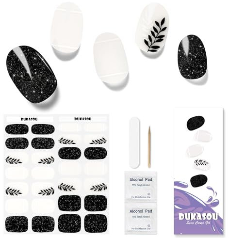 Nagelfolie UV Härtend - 28 Stück UV Gelfolien,Einfach und Bequem UV Gel Strips DIY Gel Nail Sticker ist ein Geschenk für Anfänger, um Nägel zu dekorieren(Fallende Blätter)