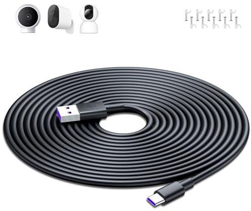 10M Extra langes USB Typ-C Kabel für Mi Camera 2K Magnetic Mount, Stromverlängerungskabel Sicherheitskameras USB Typ-C Kabel für Xiaomi Smart Camera C400 für Mi Wireless Outdoor Security Camera 1080p