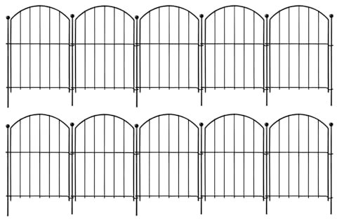 Clôture de jardin – Bordure en fil métallique antirouille – 10 clôtures anti-creusement | 53,3 cm x 3 m – Bordure de barrière pour chien, lapin, animal domestique, panneaux de clôture en métal