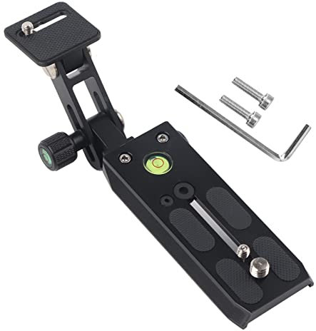 Telephoto Lens Support, Portable Telephoto Lens Bracket Metal Foldable Long Focus Lens Support Stand Zoom Lens Stand for Tripod Head Clamp (F120-50)
