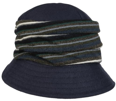 bedacht Majavia Stoffhut Damenhut Winterhut Damen - Made in Italy Winter Herbst-Winter - One Size dunkelblau
