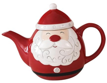 Milageto Teiera di Natale in Porcellana Set di teiere per caffè 580ml Teiera per Espresso e Latte per Il tè del pomeriggio Forniture per la tavola Decorazioni