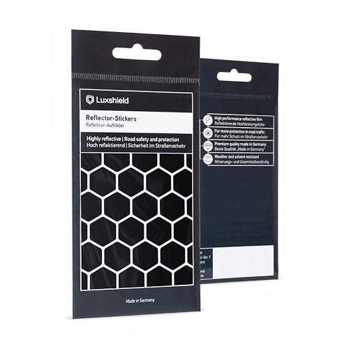 Luxshield Reflektoren Sticker Set - Hexagon - für Fahrrad Roller Kinderwagen - Reflektoren Fahrrad - Reflektoren Kinder
