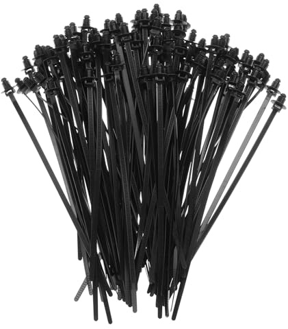 sourcing map 100pcs Push Mount Cable Zip Tie 8.7 x 0.18 Nylon Self Locking Cable Strap Thread Style Heavy Duty Snap in Cable Zip Ties for Household Electronic Auto Industry
