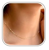 BodyBonita Kette Damen Verschluss Ketten Silber 925 Damen 16 Karat Gold Schmuck Kette Schlichte Singapurkette AnlaufgeschüTzt 18 Zoll
