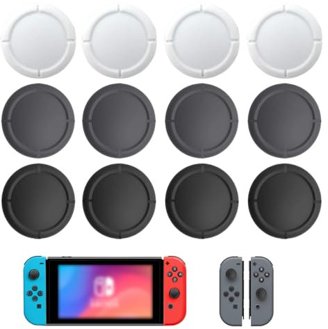 UEIOAVL Copri levette analogiche per Nintendo Switch Cover joystick da 12 pezzi, impugnatura per pollice in silicone, sostituzione cover analogica in silicone, compatibile con Switch/Lite/OLED