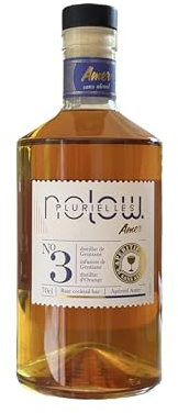 NOLOW N°3 Distillat Amer sans alcool- A base de gentiane et d'orange- Bouteille de 70 cl- Peu sucré- Parfait pour les cocktails Negroni ou Spritz- Made in France