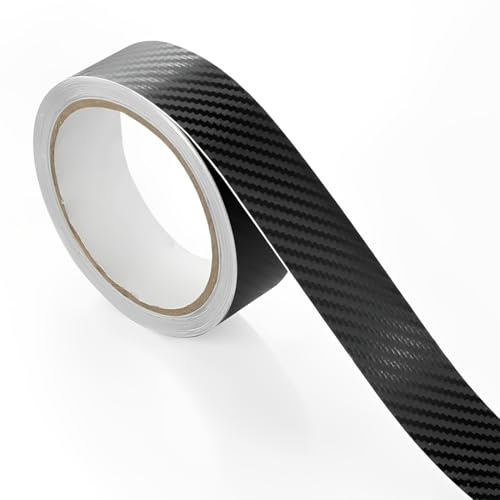KUMSODE Rotecteur de seuil de Garde de Porte de Voiture, 3CM×5M Fibre de Carbone 5D Film de Protection Autocollant pour portière de Voiture/Pare-Chocs Avant et arrière/Protection de seuil