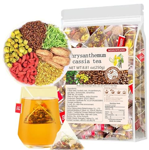 Chrysantheme Cassia Samen Teebeutel 250g Kombination blumigen Blüten Tee | Geeignet für Menschen, die oft lange aufbleiben, lange stehen, lange sitzen oder mit Müdigkeit arbeiten