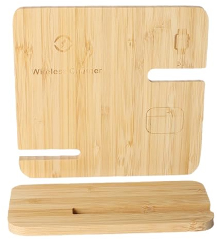 Wood Wireless Charger - Wall Mounted Wooden Charger | Wooden Charging Pad | 15W Charging Station, Wooden Phone Holder, Mobile Holder, Stylish Base For Smartphones Desktop T