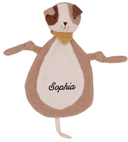 Kidsmood - Personalisierts Schmusetuch mit Namen - Spucktücher Baby Schmusetier – Schnuffeltuch als Geschenke zur Geburt Mädchen & Junge - Baby Erstausstattung Neugeborene [Grün]