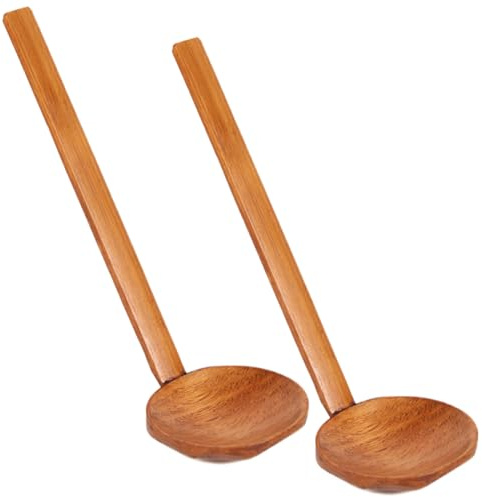 Manico lungo cucchiaio ramen in legno cucchiaio caldo tartarughe bevande cucchiai 2 pezzi
