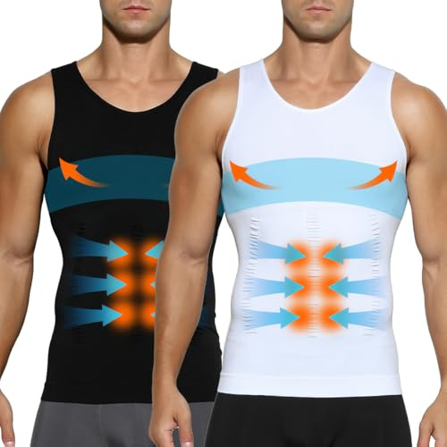 Casey Kevin Debardeur Compression Homme Lot de 2 Gaine Ventre Plat Homme