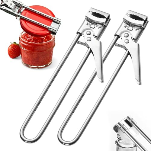 Manual Can Openers, Adjustable Stainless Steel Jar Opener, Can Opener for Arthritis Stainless Steel Kitchen Gadget Bottle Opener, Jar Lid Gripper Bottle Opener Kitchen Accessories (2pcs)