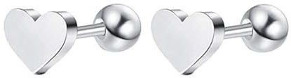 Clou D'Oreille Coeur, Boucles D Oreilles Acier Inoxydable Homme Femme Bijoux Cartilage Piercing