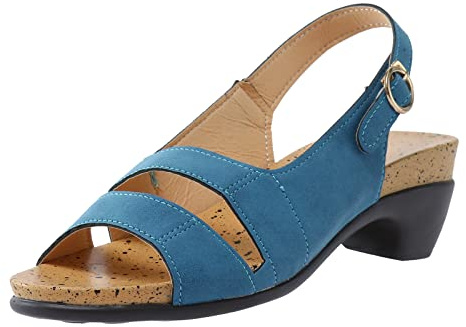 Uwdiohq Tacchi Alti Sandali Da Donna Per Eleganti E Comodi Con Tacco Largo Punta (Blue, 42) Scarpe Plateau Sexy. Hot Estive Neri Autunnali Fucsia Rosse Decolletè Beige Alto Heels 36 Gioiello