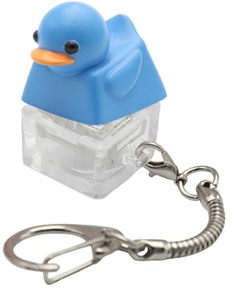 Pjeghbvop 3 Elastic Duck Keycap, Portable Sensory Toy for Keyboard Lovers, Stress Relief, Duck Keycaps Decoration with Keychain