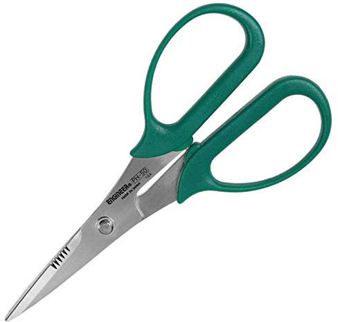 Engineer PH-50 2 in 1 Unique Cutting Blade Combination Scissors Best for Cutting Kevlar/Copper Braid Wire/Cabtire Cord/Aluminum Sheet /Best Scissors Made in Japan