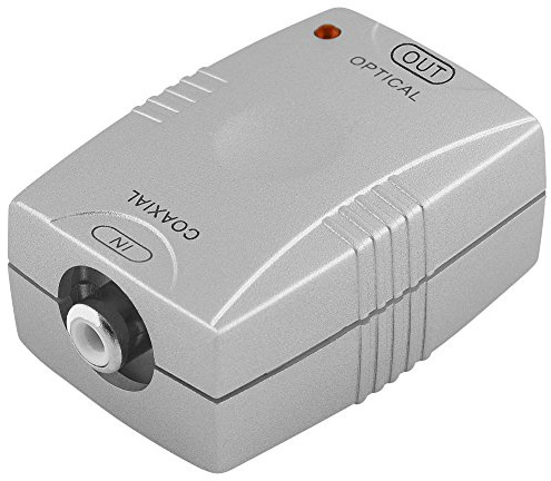 BestPlug Audio Numérique Coaxial Coax coaxial Optique Adaptateur convertisseur RCA 1 x RCA Cynch RCA vers RCA Opto Glasfaser Toslink lumière échelle avec lumière Rouge