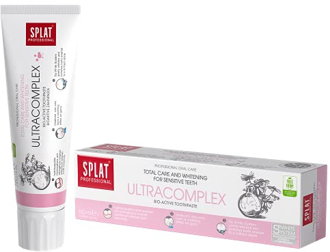 SPLAT PROFESSIONAL Ultrakomplex tandkräm med flera effekter – tandkräm för vita tänder, friskt tandkött och frisk andedräkt – fluoridfri – 100 ml förpackning