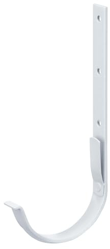INEFA 1x Dachrinnenhalter halbrund NW125 / 125mm Weiß | Rinnenhalter Stahl verzinkt, Dachrinnenzubehör, einfache Steckmontage, Made in Germany