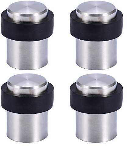 4 X Fermaporta a Pavimento in Acciaio Inossidabile con Gomma Altezza 45mm