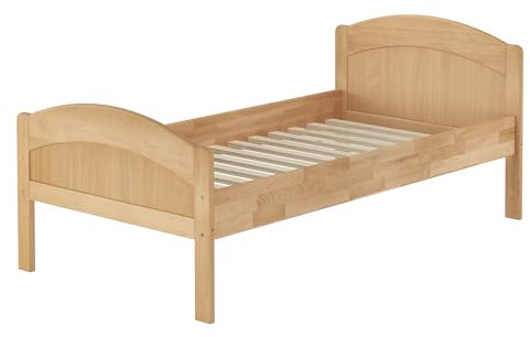 Erst-Holz®Massivholzbett geschwungenes Seniorenbett Buche Natur 90x200 Einzelbett Bettgestell 60.75-09