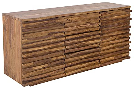 Riess Ambiente Massives Sideboard Relief 160cm Sheesham Holz Stone Finish Kommode Anrichte Schrank