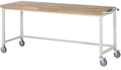 Fahrbare Werkbank, Gestellbauweise, offenes Rahmengestell, BxT 2000 x 700 mm.