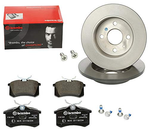 2 Bremsscheiben Voll Ø271 mm + Bremsbeläge Hinten von Brembo (P-B-02-00217) Bremsensatz Bremsanlage Bremsen-Kit,Bremsenset, Bremsscheiben, Bremsbeläge, Bremsen-Set, Beläge, Bremsbelag, Bremsbelagsatz,